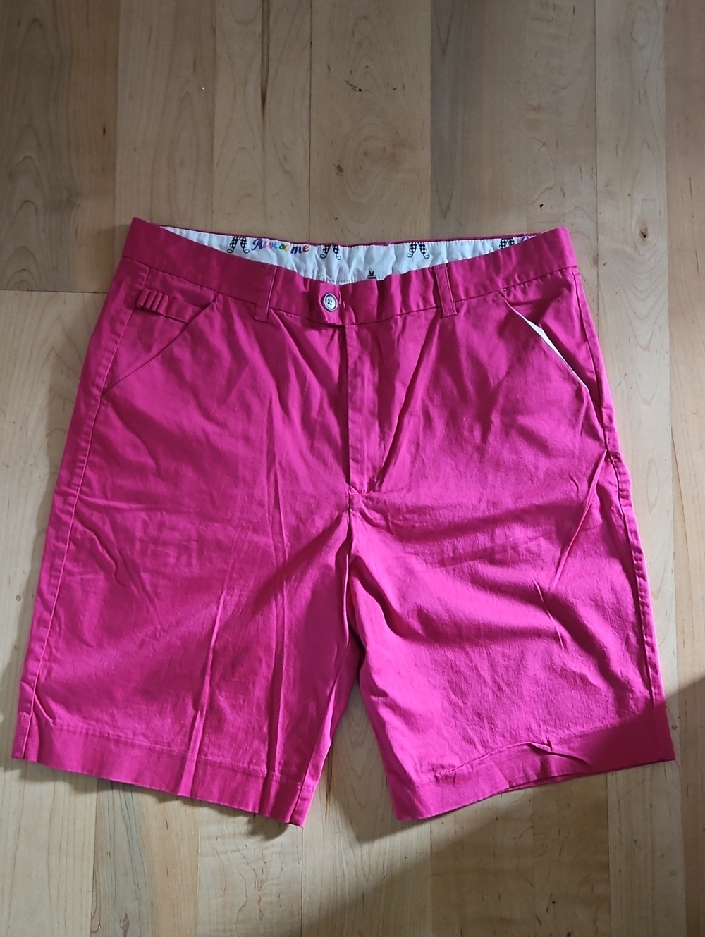 Royal & Awesome Bright Pink Cotton Blend Golf Shorts. 36